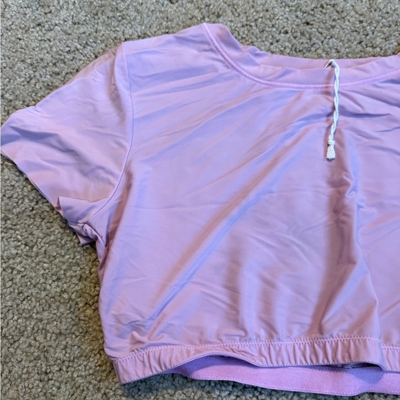 Aerie Purple Short Sleeve Crop T-Shirt - Picture 2 of 6
